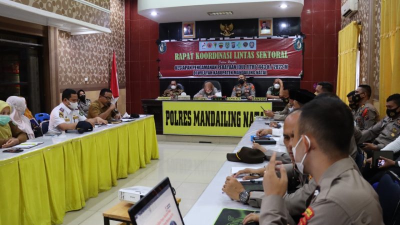 Kapolres Madina Pimpin Gelar Rakor Lintas Sektoral Dalam Rangka Ops Ketupat Toba 2022