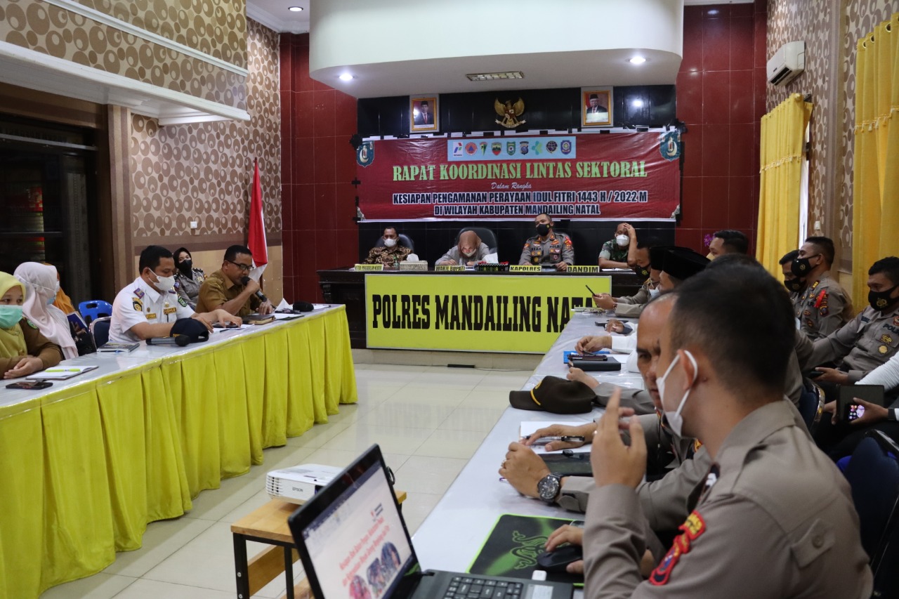 Kapolres Madina Pimpin Gelar Rakor Lintas Sektoral Dalam Rangka Ops Ketupat Toba 2022