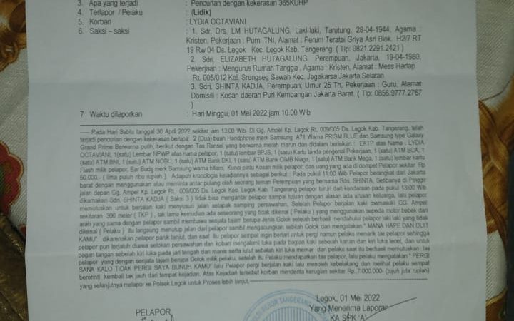 Setelah Viral Diberitakan,Polsek Legok Berjanji Usut Tuntas Korban Begal