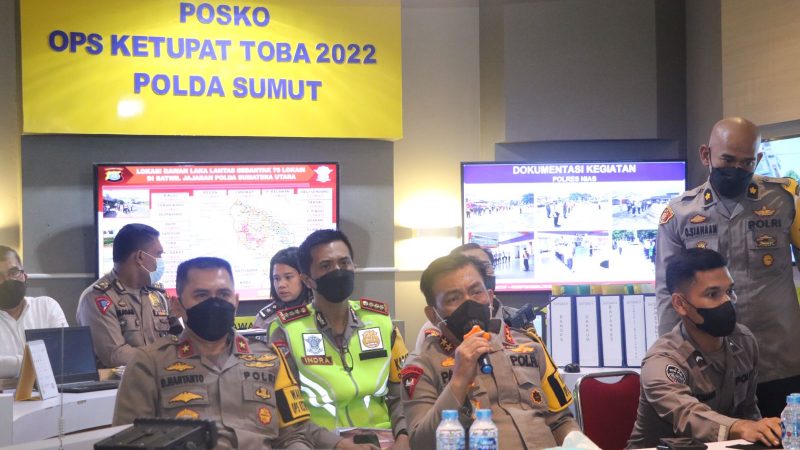 Kapolda Sumut Gelar Anev Pam Mudik di Posko Ops Ketupat Toba