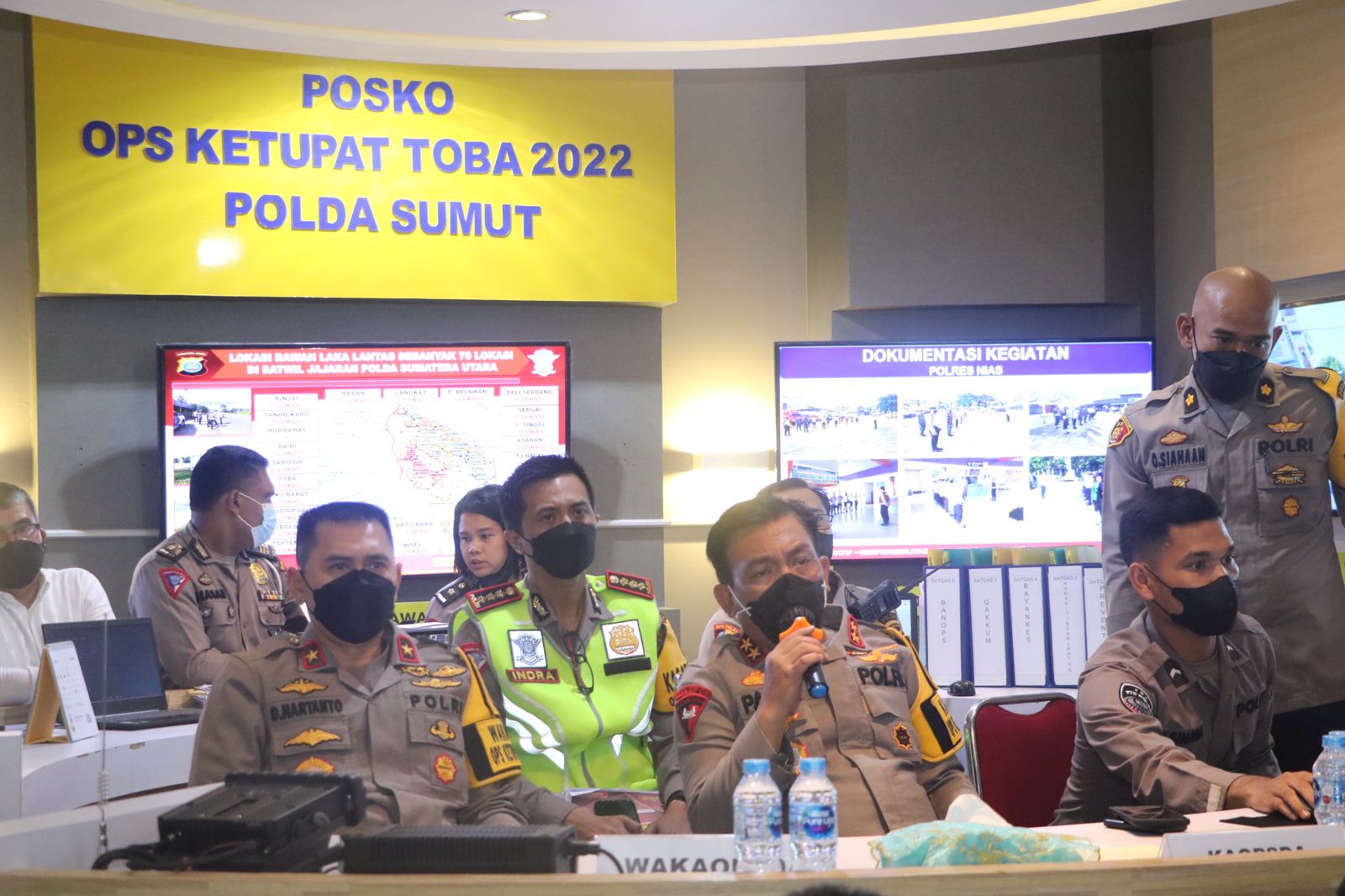 Kapolda Sumut Gelar Anev Pam Mudik di Posko Ops Ketupat Toba