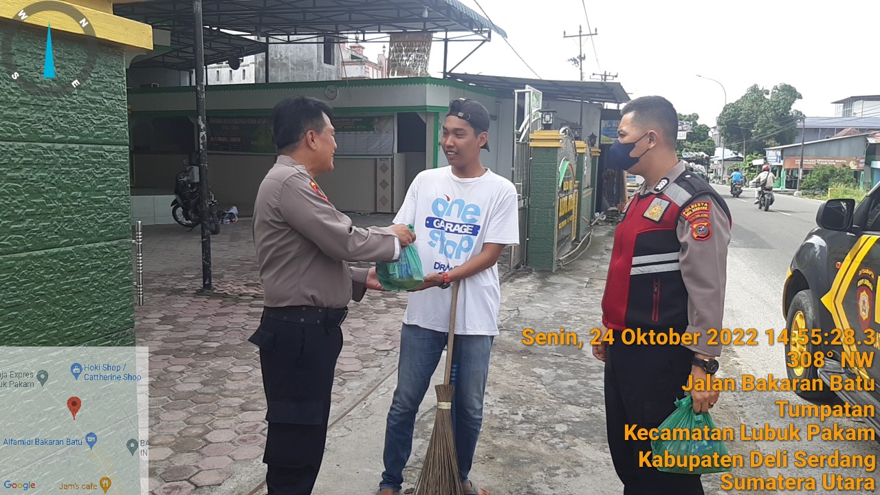 Sat Samapta Polresta Deli Serdang Bagikan Bansos Kepada Masyarakat Yang Terdampak Kenaikan Harga BBM