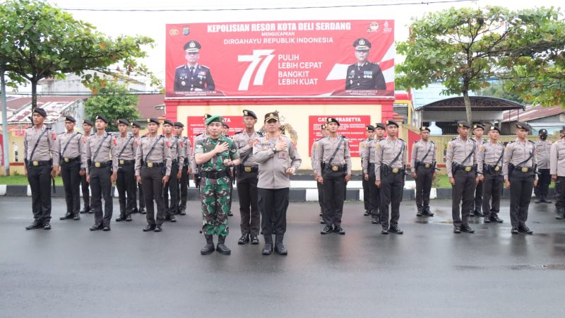 Dandim 0204 Deli Serdang dan Kapolresta Pimpin Apel Sinergitas di Mapolresta Deli Serdang