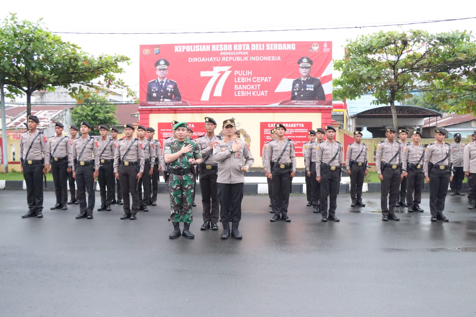 Dandim 0204 Deli Serdang dan Kapolresta Pimpin Apel Sinergitas di Mapolresta Deli Serdang