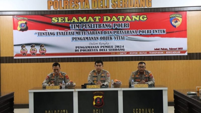 Evaluasi Mutu Sarana Dan Prasarana Polri, Puslitbang Polri Laksanakan Kunjungan Penelitian Ke Mapolresta Deli Serdang