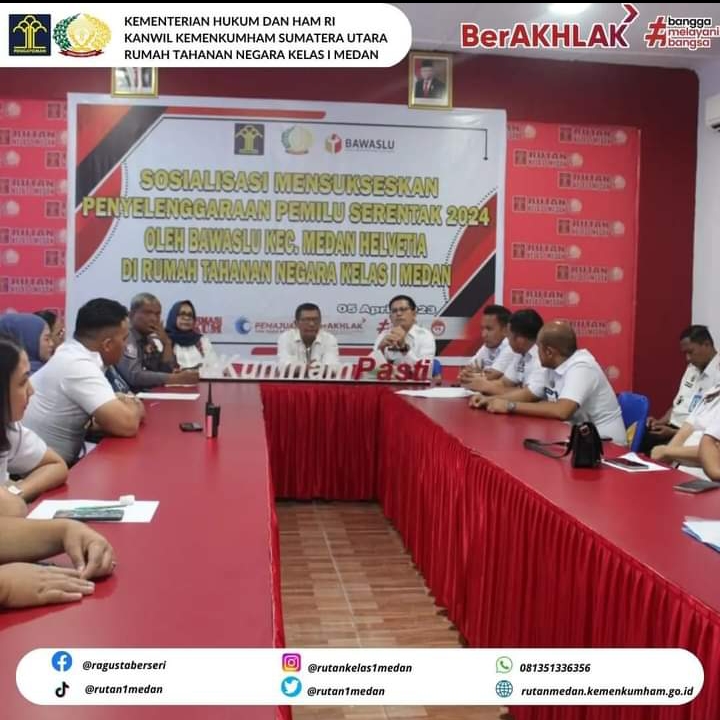 Bawaslu Kecamatan Helvetia Gelar Sosialisasi di Rumah Tahanan Negara Kelas 1 Medan
