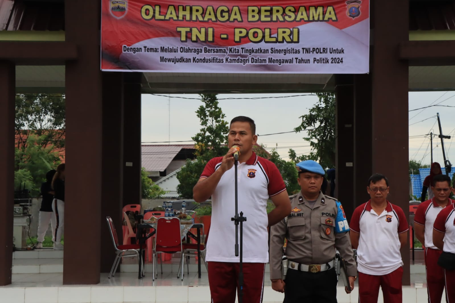 Polres Binjai Olahraga Bersama TNI Dalam Rangka HUT Bhayangkara
