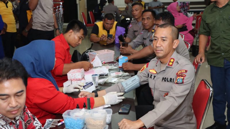 Dalam Rangka HUT Bhayangkara ke – 77, Polres Serdang Bedagai Gelar Donor Darah
