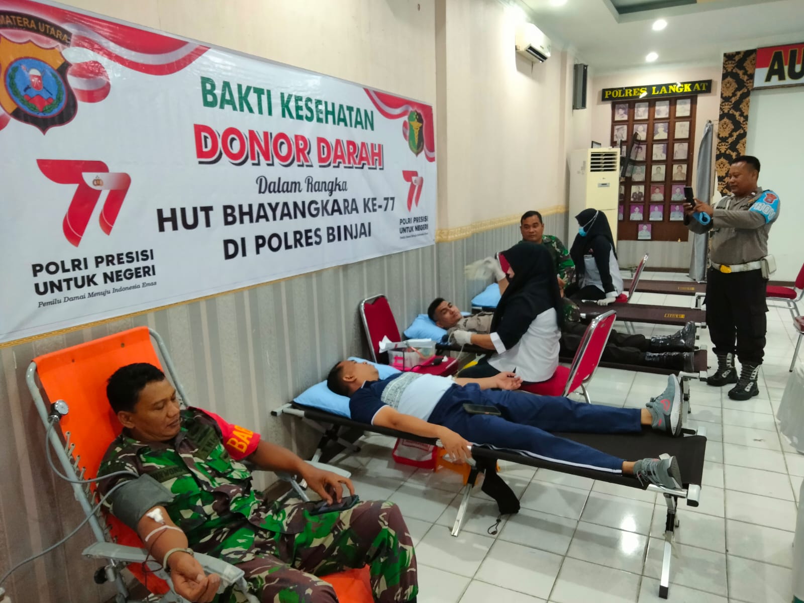 Sambut HUT Bhayangkara, Polres Binjai Gelar Donor Darah