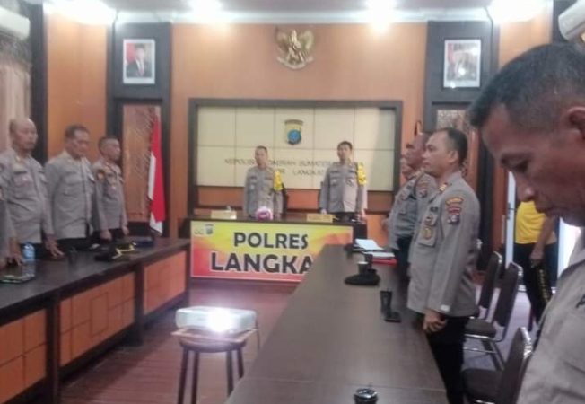 Kapolres Langkat Hadiri Giat Laporan Kesatuan dan Penyerahan Memori Serah Terima Jabatan Kapolda Sumut