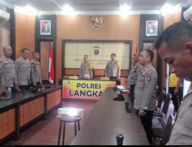 Kapolres Langkat Hadiri Giat Laporan Kesatuan dan Penyerahan Memori Serah Terima Jabatan Kapolda Sumut