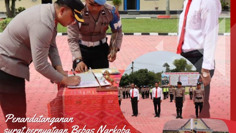 Kapolres Toba Pimpin Penandatangan Pakta Integritas Personil