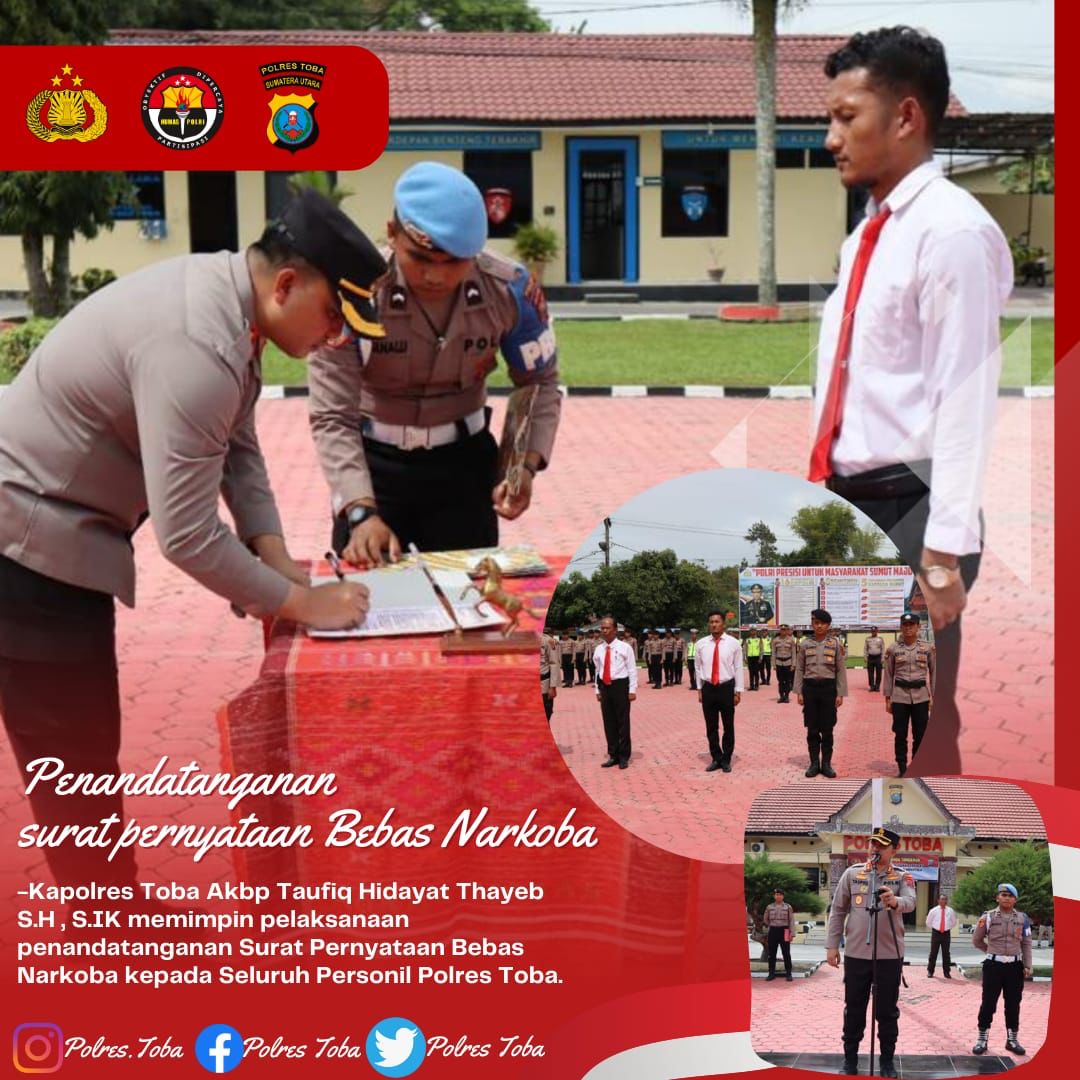 Kapolres Toba Pimpin Penandatangan Pakta Integritas Personil