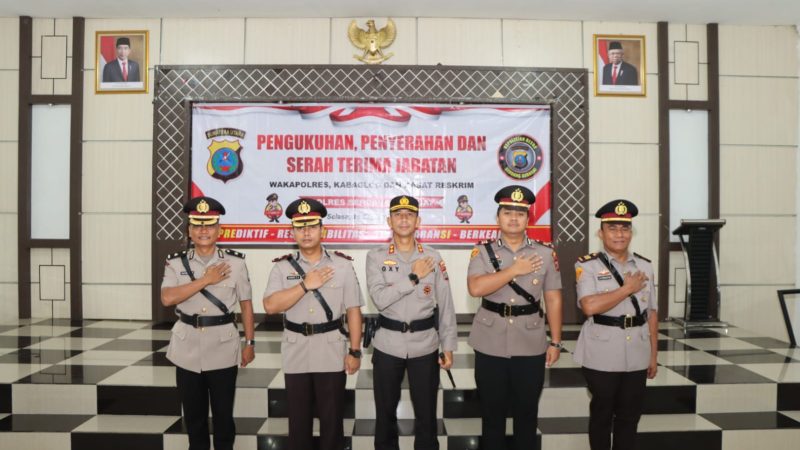 Kapolres Sergai Pimpin Sertijab Waka Polres, Kabaglog dan Kasat Reskrim