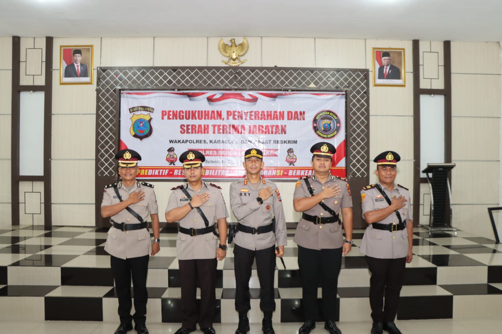 Kapolres Sergai Pimpin Sertijab Waka Polres, Kabaglog dan Kasat Reskrim