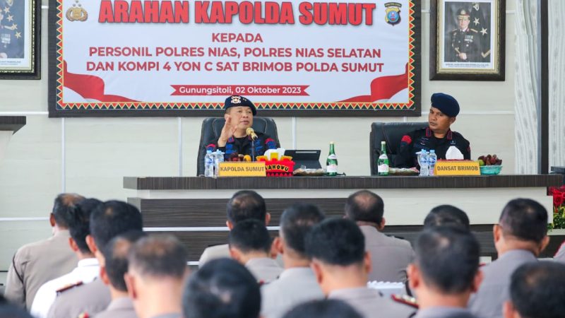 Kunker ke Pulau Nias, Kapolda Sumut Instruksikan Personel Berantas Narkoba dan Sukseskan Pemilu 2024