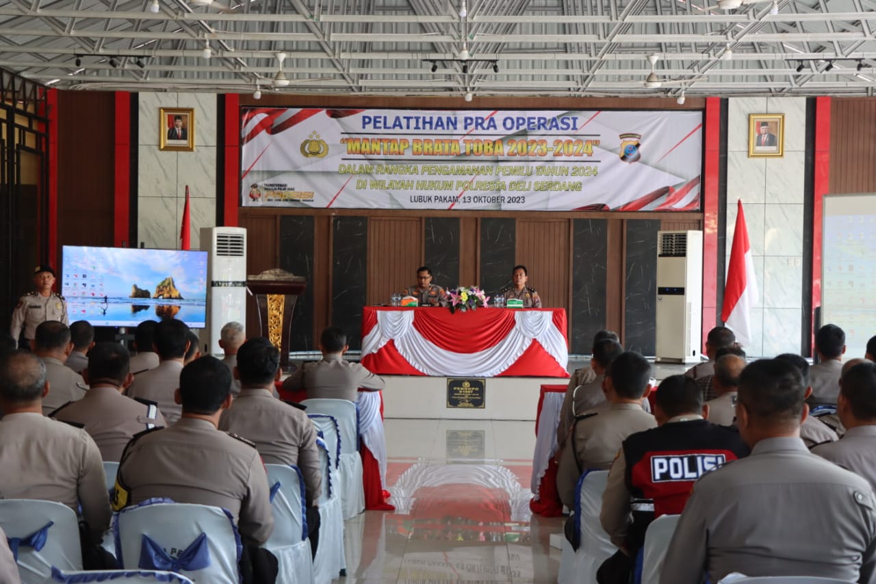 Polresta Deli Serdang Gelar Lat Pra Ops Mantap Brata Toba Tahun 2023-2024