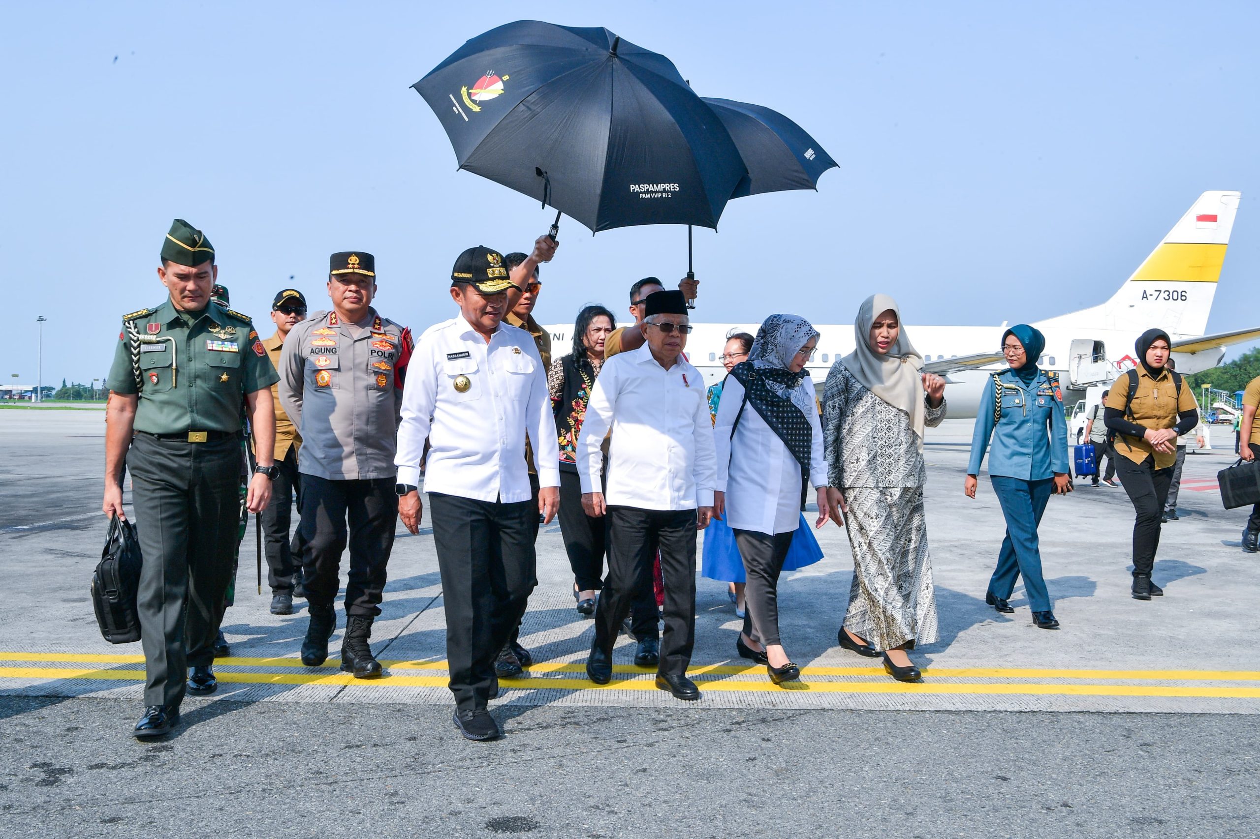 Kapolda Sumut Bersama Pangdam Sambut Kunjungan Kerja Wapres Ma’ruf Amin