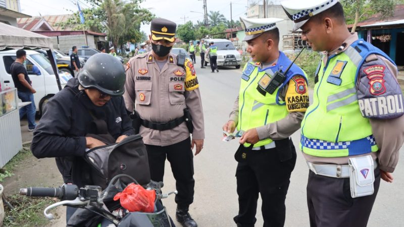 Polsek Dolok Masihul Gelar Razia Untuk Meminimalisir Kejahatan di Jalan