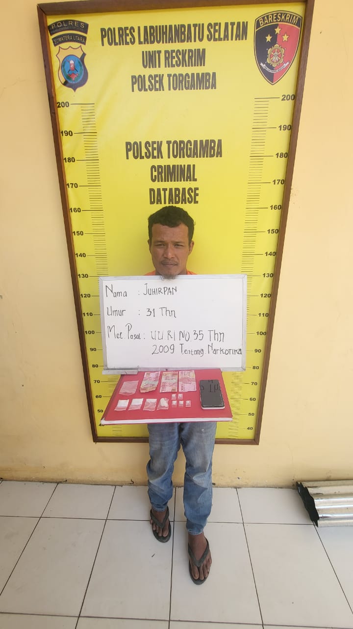 Polres Labusel Ringkus Pengedar Sabu Pasar Kambing