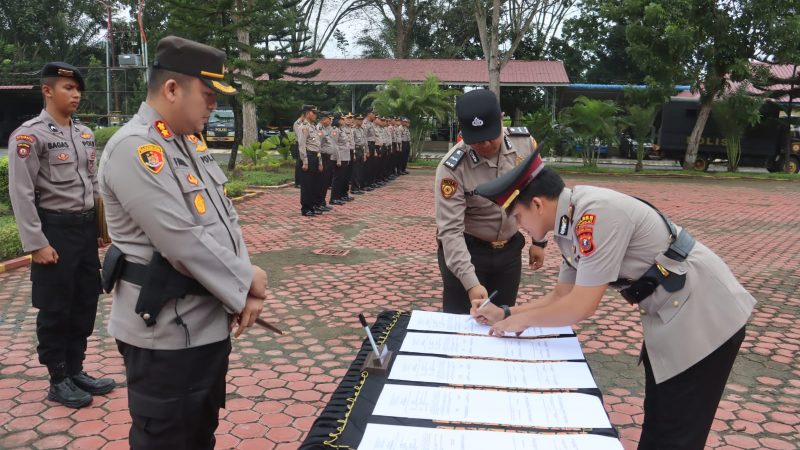 Kapolres Langkat Pimpin Sertijab Kasat Reskrim, Kapolsek dan Kasi Humas
