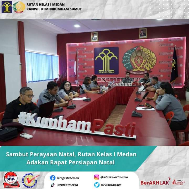 Sambut Perayaan Natal, Rutan Kelas I Medan Adakan Rapat