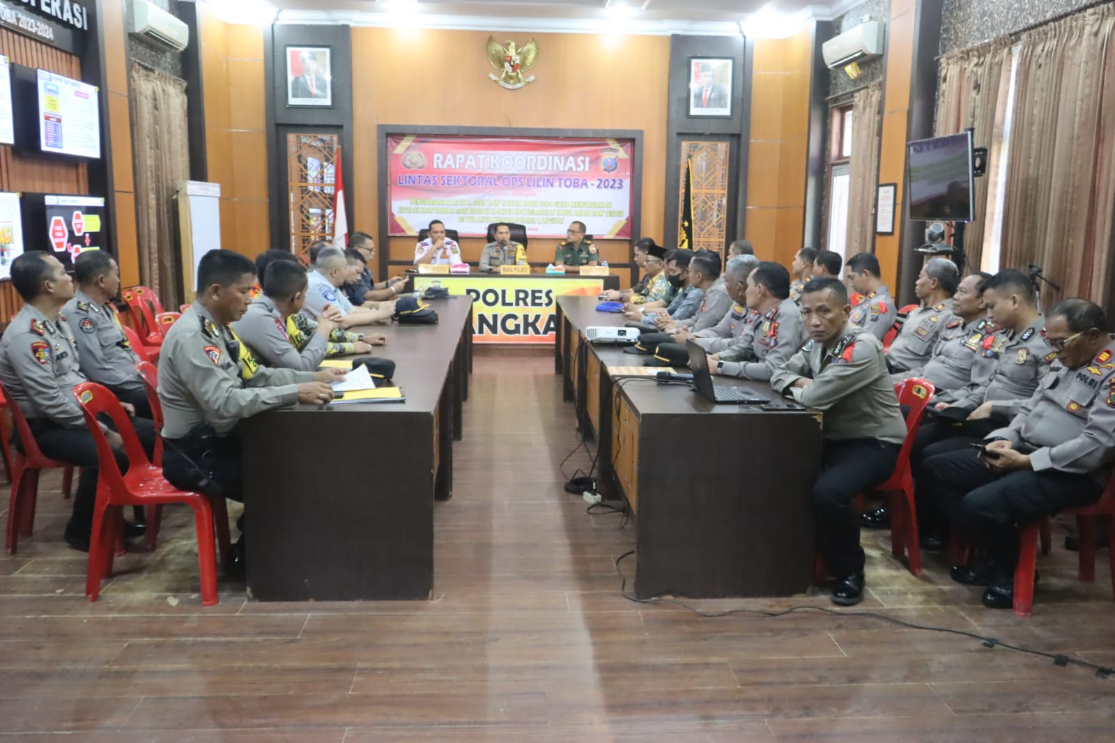 Polres Langkat Rapat Kordinasi Lintas Sektoral Dalam Rangka Ops Lilin Toba 2023