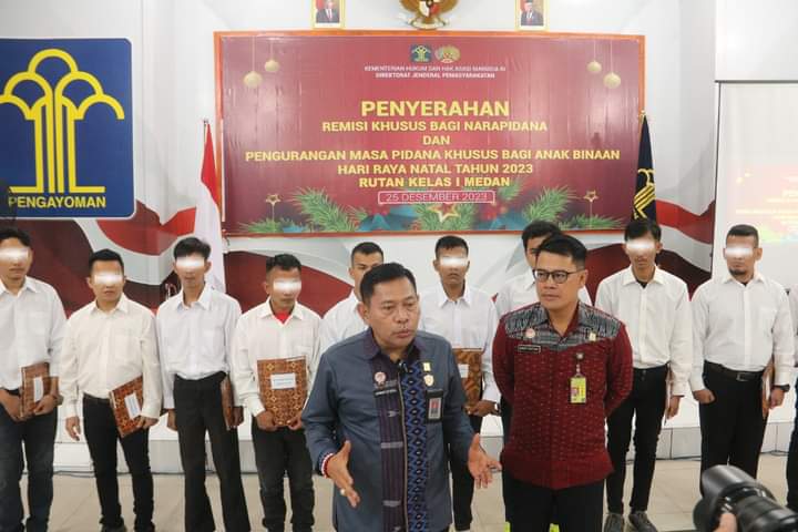 280 Orang Warga Binaan Rutan Kelas I Medan Terima Remisi Khusus Natal dan 6 Orang Bebas Langsung