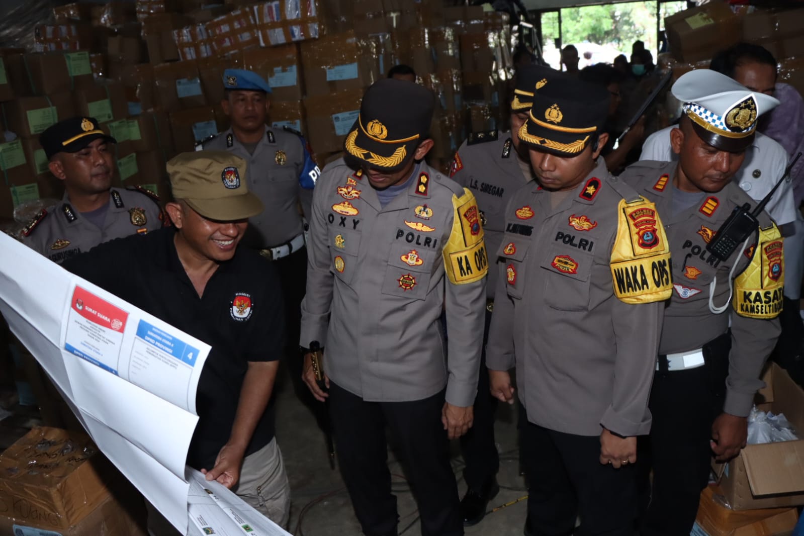 Kapolres Sergai Lakukan Monitoring Gudang Logistik Pemilu