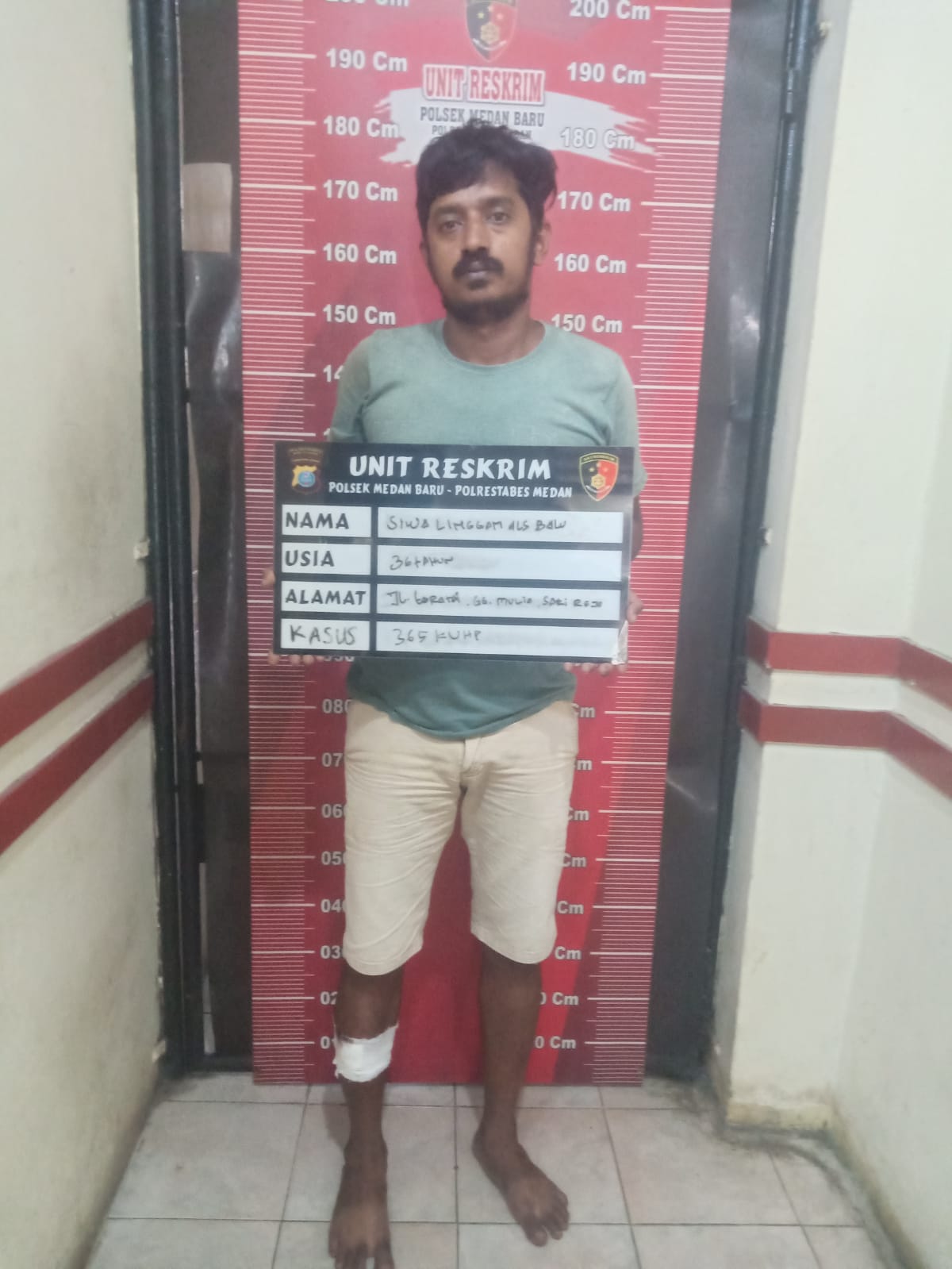 Polsek Medan Baru Lumpuhkan Kaki Pelaku Perampokan di Kelurahan Sarirejo