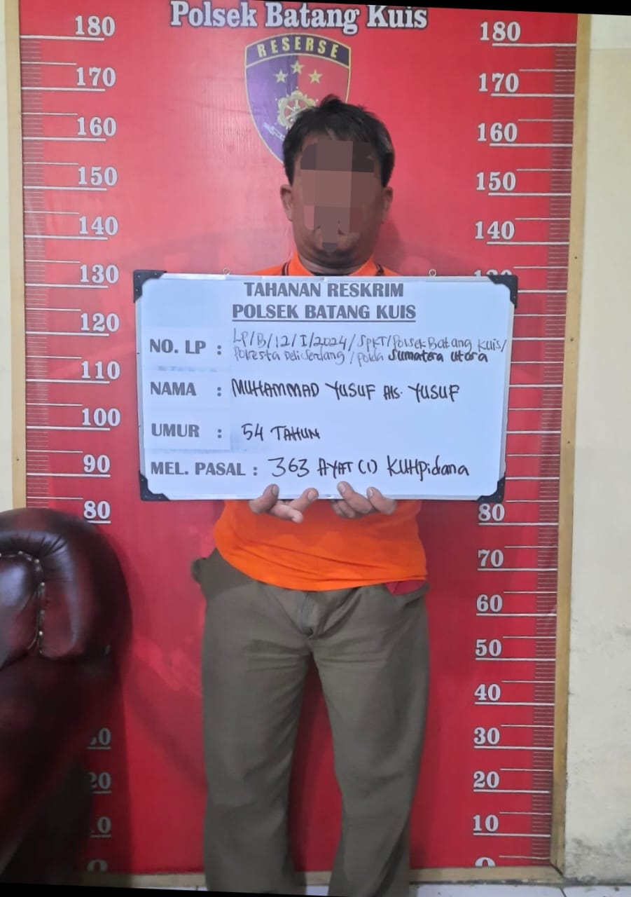 Polsek Batang Kuis Berhasil Amankan Pelaku Pencurian Dengan Pemberatan