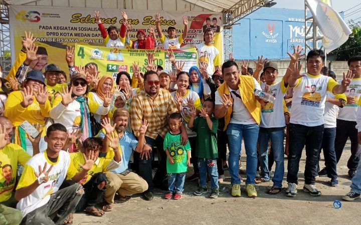 Ribuan Masyarakat Padati Lapangan Eks Pekan Raya Hadiri Kampanye Calon Caleg Partai Golkar Helmax Alex Sebastian Tampubolon