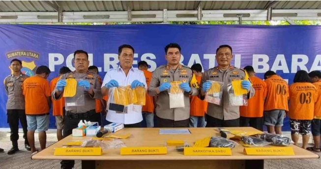 Sebulan, Satnarkoba Polres Batu Bara Tangkap 12 Tersangka 1,1 Sabu Diamankan