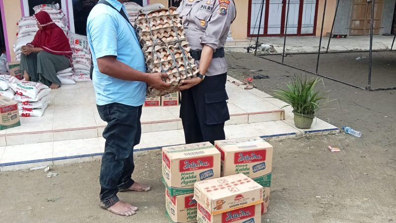 Polres Sergai Berikan Bantuan Sembako Kepada Korban Terdampak Banjir