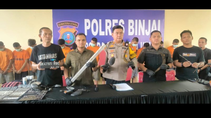 Satreskrim Polres Binjai Ciduk 13 Begal yang Beraksi di 39 Lokasi