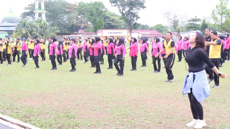 Polres Binjai Gelar Olahraga Bersama Bhayangkari