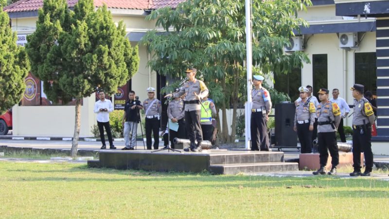 Kapolres Sergai Pimpin Apel Ikrar Keselamatan Jalan dan Deklarasi Anti Geng Motor