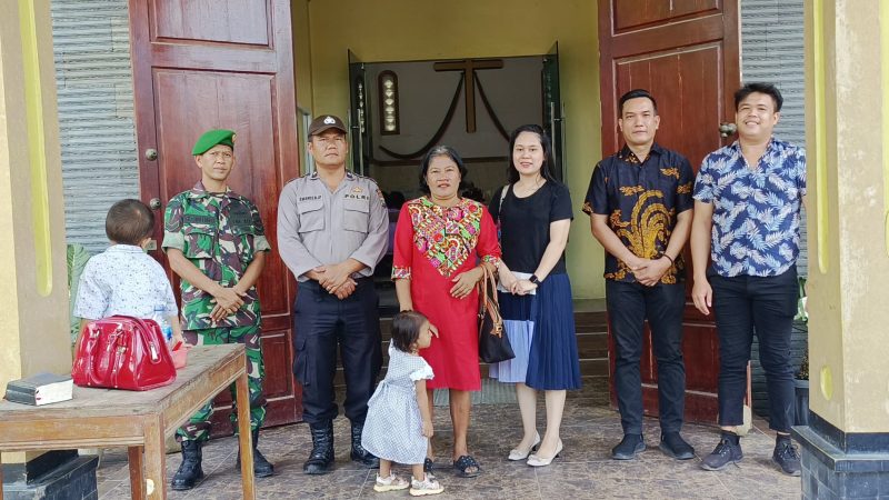 Pendekatan Religius TNI-Polri Guna Pastikan Keamanan Kondusif, Polsek Kotarih bersama Koramil 17/KTR Gelar Patroli Minggu Kasih