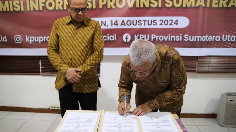 KPU Sumut Teken MoU Keterbukaan Informasi Publik dengan KIP Sumut