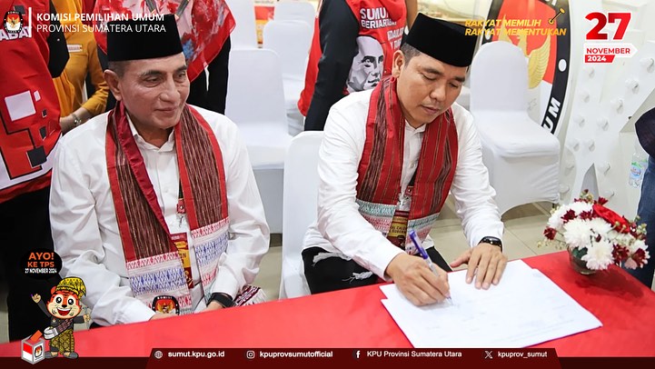 Hari Ketiga, Cagubsu Edy – Hasan Daftar ke KPU Sumut