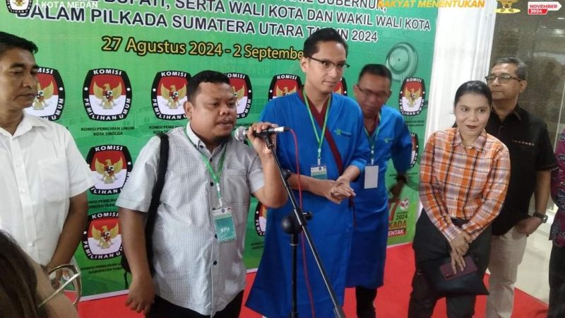 Hasil Pemeriksaan Kesehatan 3 Paslon Wali Kota dan Wakil Wali Kota Sudah Dikantongi KPU Medan