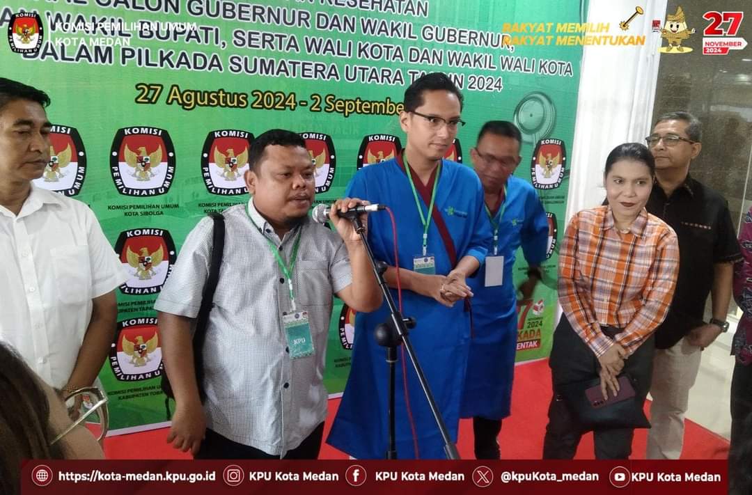 Hasil Pemeriksaan Kesehatan 3 Paslon Wali Kota dan Wakil Wali Kota Sudah Dikantongi KPU Medan