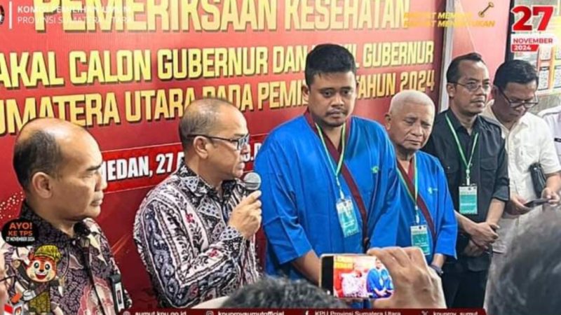 KPU Sumut Hadiri Pemeriksaan Kesehatan Balon Gubsu dan Wagub Pasangan Bobby dan Surya