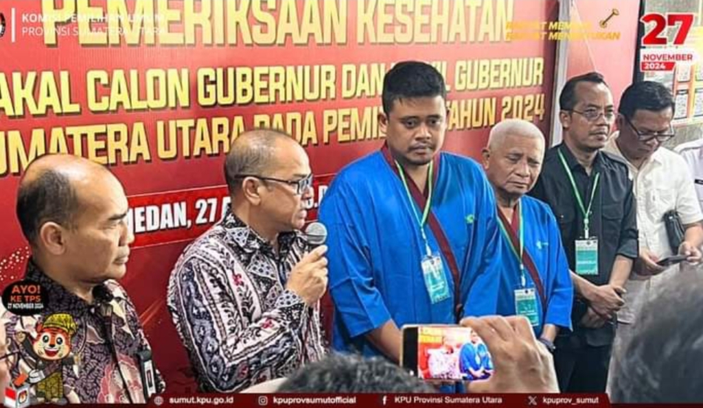 KPU Sumut Hadiri Pemeriksaan Kesehatan Balon Gubsu dan Wagub Pasangan Bobby dan Surya