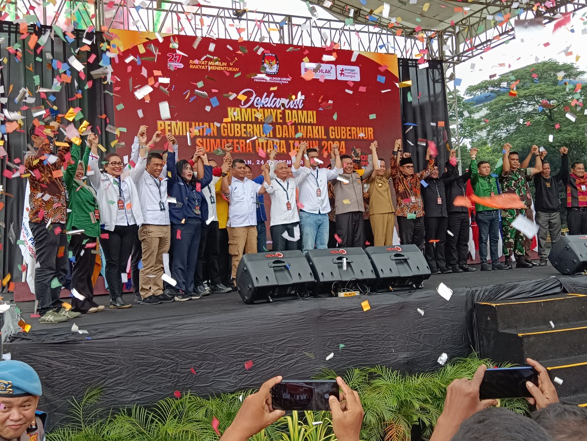 KPU Provinsi Sumut Adakan Deklarasi Kampanye Damai Pemilihan Gubernur dan Wakil Gubernur