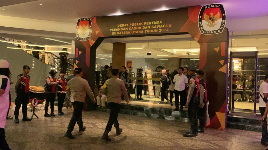 Polda Sumut Siagakan 384 Personil untuk Pengamanan Debat Cagub dan Cawagub di Medan