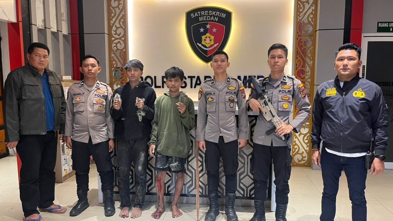 Dua Remaja Diduga Anggota Geng Motor Ditangkap di Medan, Barang Bukti Senjata Rakitan Diamankan