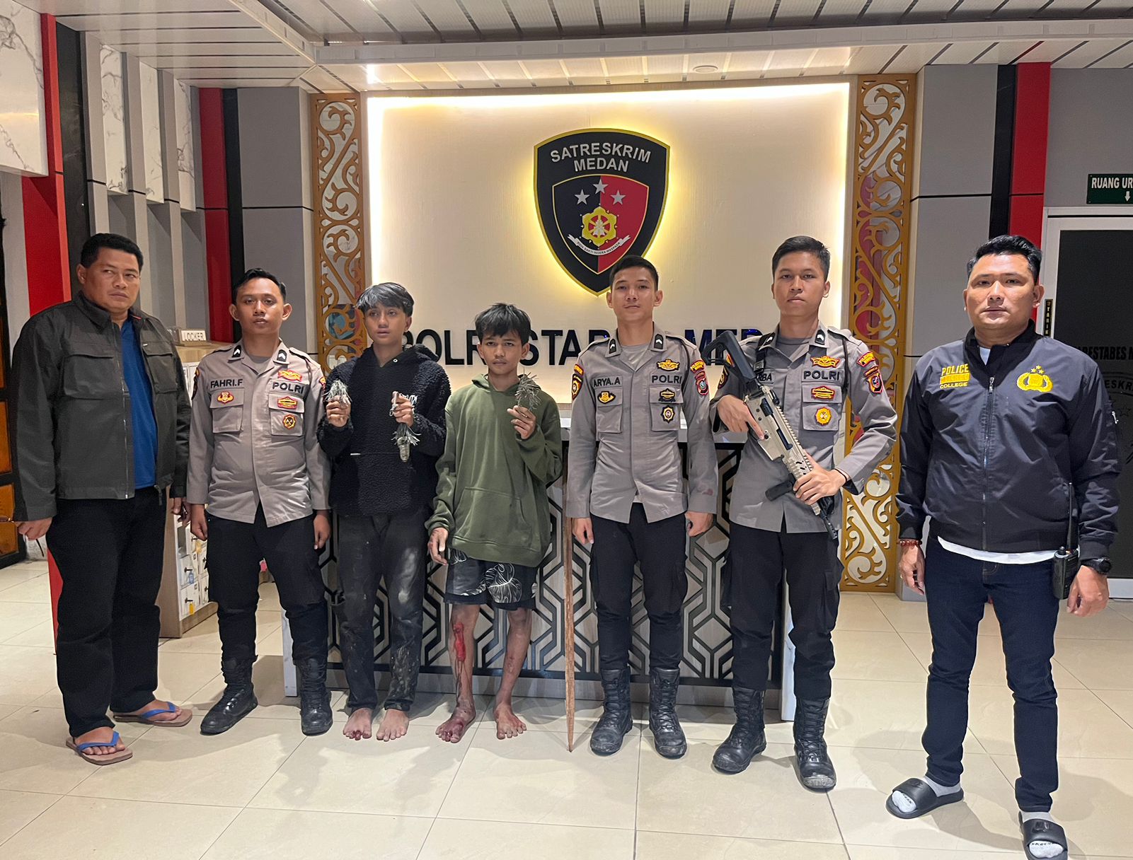 Dua Remaja Diduga Anggota Geng Motor Ditangkap di Medan, Barang Bukti Senjata Rakitan Diamankan