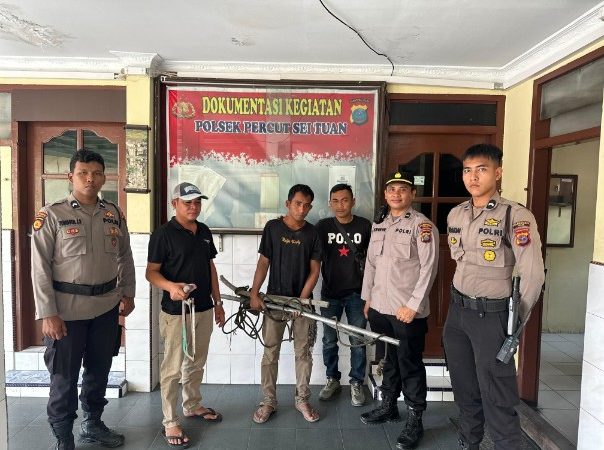 Respon Cepat Laporan Masyarakat, Patroli Polrestabes Medan Tangkap Pelaku Pencurian Kabel Tembaga Telkom