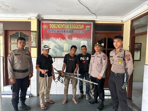 Respon Cepat Laporan Masyarakat, Patroli Polrestabes Medan Tangkap Pelaku Pencurian Kabel Tembaga Telkom